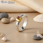 Load image into Gallery viewer, Silver Ring with Garnet Stone | Women&#39;s Ring | Gift for Her
