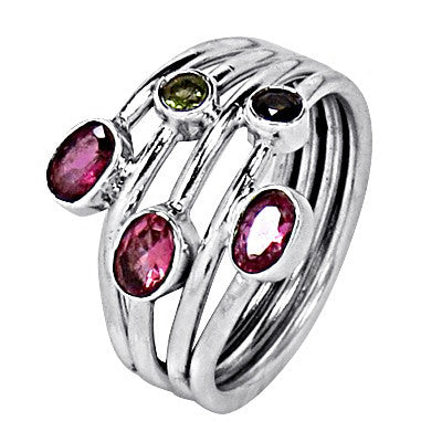925 silver multi gemstone ring for women | statement ring