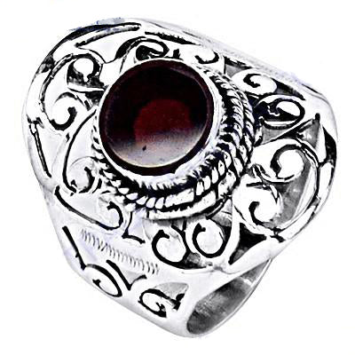 925 Silver Garnet Ring for Women | Statement Jewelry