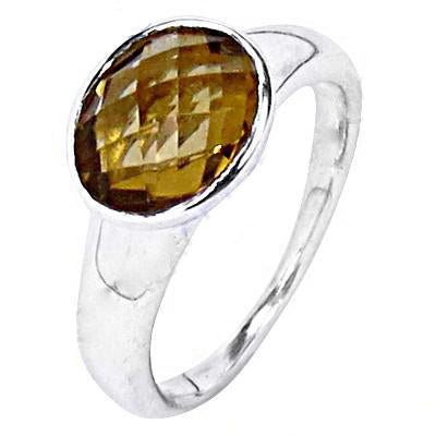 925 silver citrine ring for women | oval gemstone ring