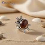 Load image into Gallery viewer, 925 Silver Oval Brown Gemstone Ring for Women | Gift
