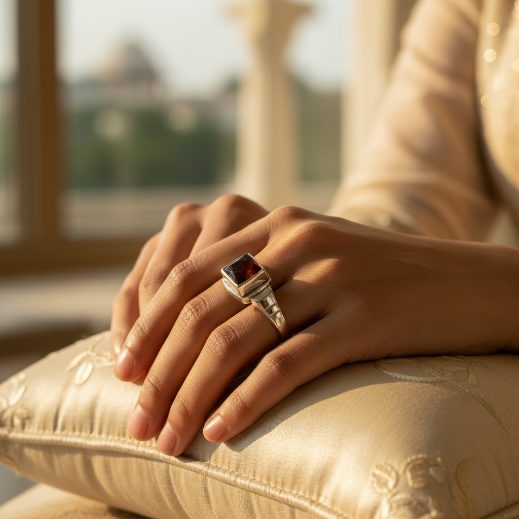 925 Silver Square Stone Ring | Men's Statement Jewelry