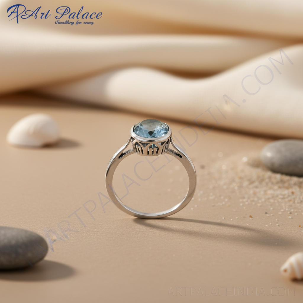 925 Sterling Silver Aquamarine Ring for Women | Gift Jewelry