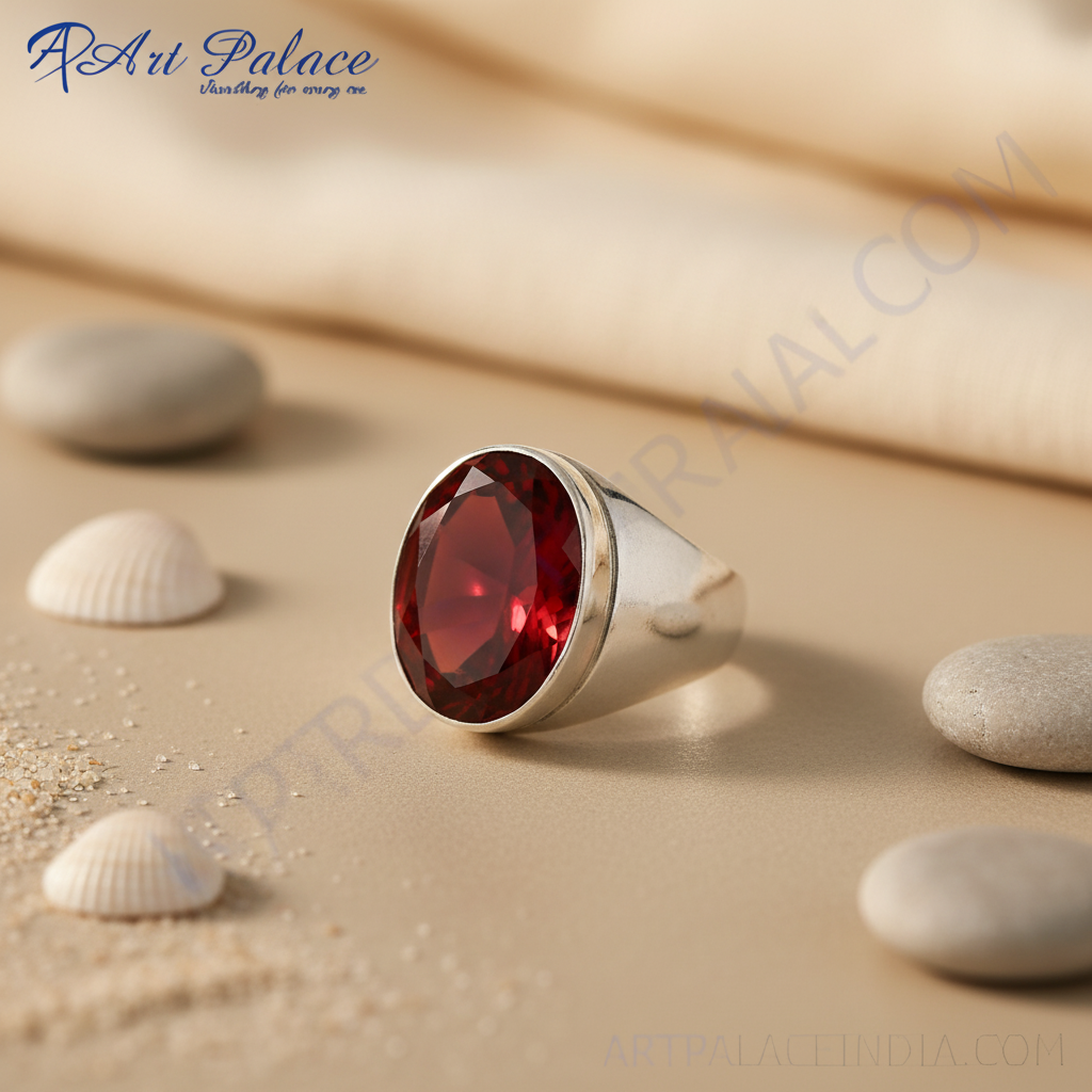 925 Silver Oval Garnet Ring for Women | Gemstone Jewelry