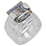 Load image into Gallery viewer, Silver Emerald Cut Cubic Zirconia Ring for Women | Gift
