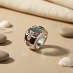 Load image into Gallery viewer, Silver Multi-Gemstone Ring for Women | Statement Jewelry
