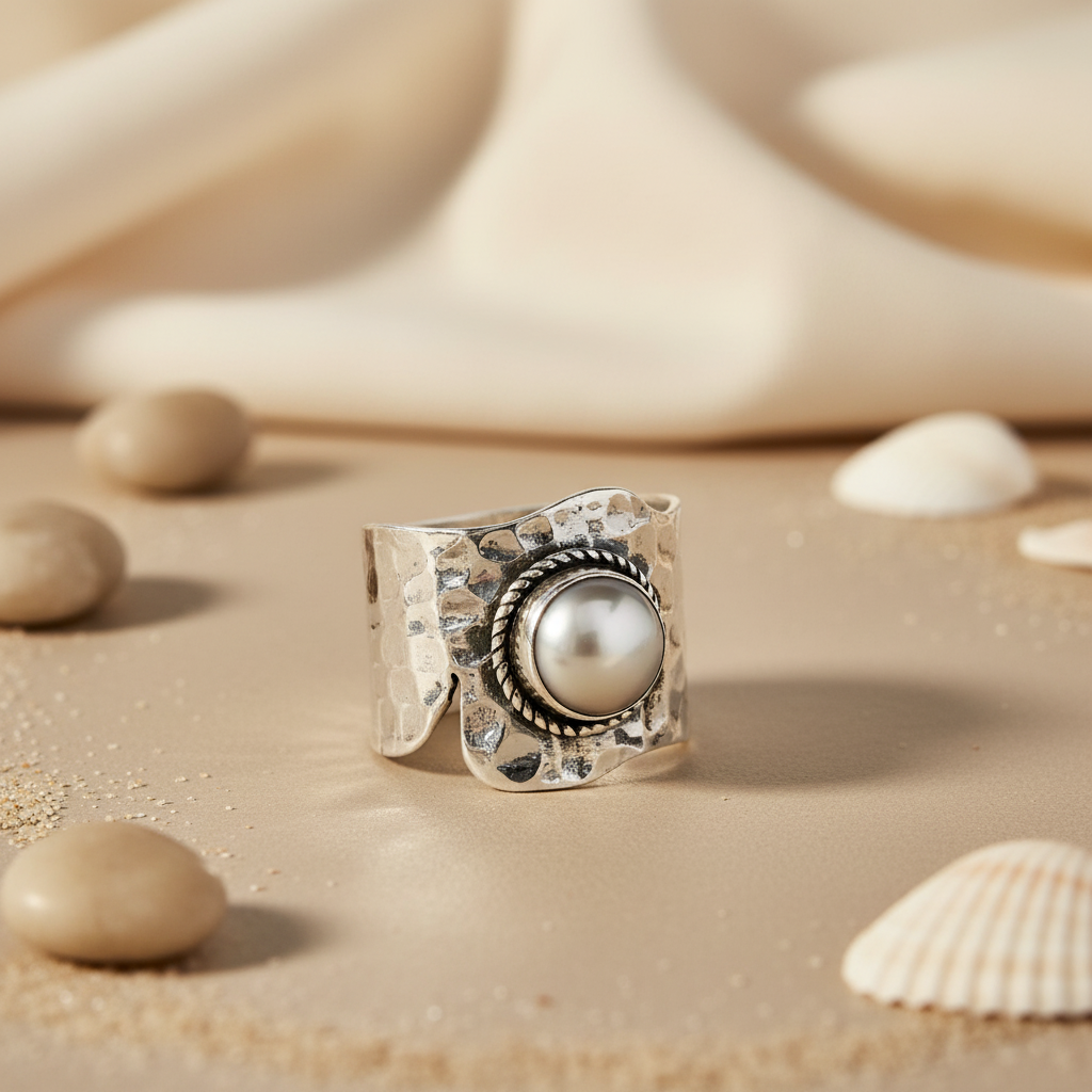 925 Silver Pearl Ring for Women | Statement Jewelry