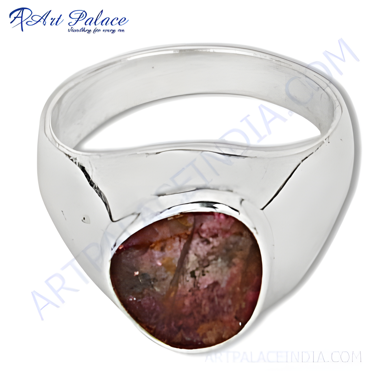 Sterling silver ring with a natural ruby gemstone