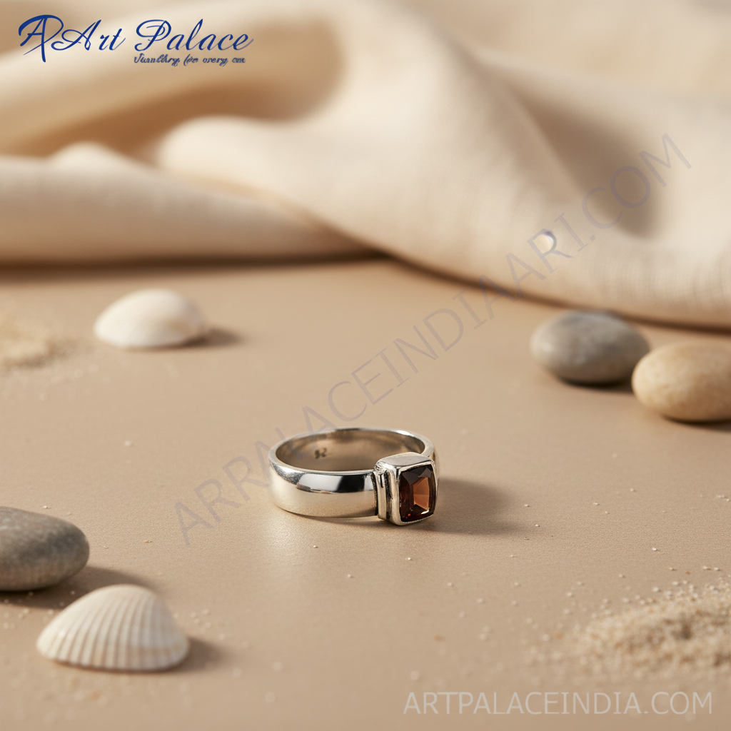 925 Silver Ruby Ring for Men | Square Gemstone Jewelry