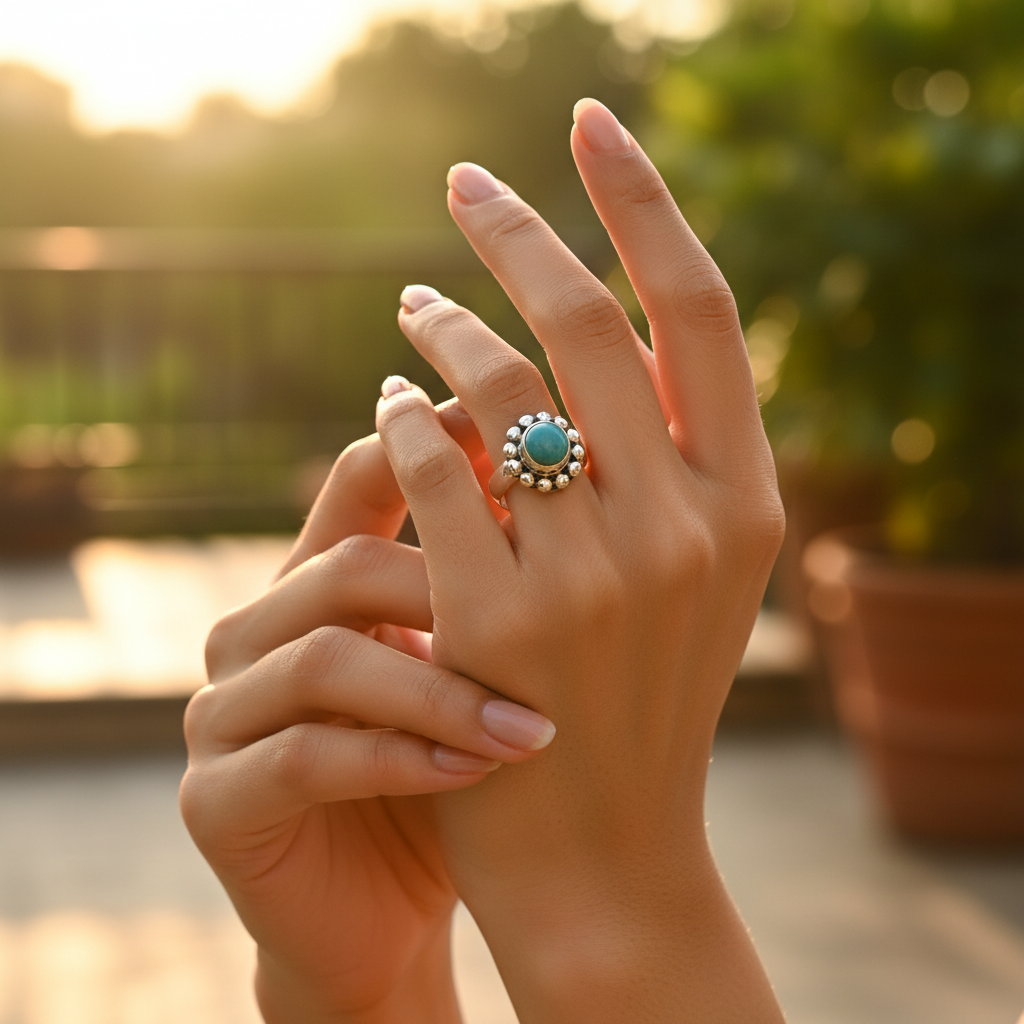 925 Silver Turquoise Stone Ring for Women | Gift Jewelry