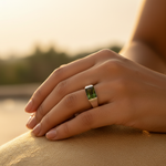 Load image into Gallery viewer, Silver Ring with Green Gemstone | Men&#39;s Fashion Jewelry
