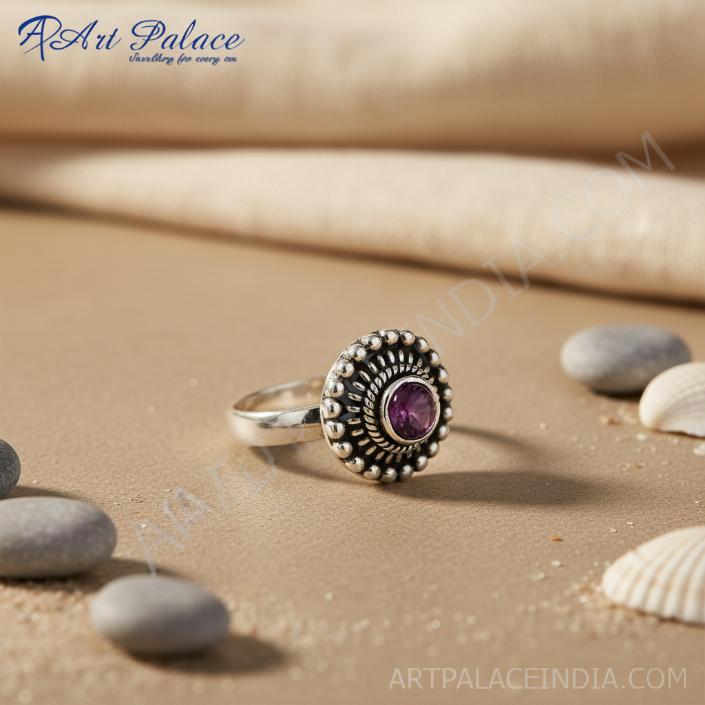 925 Silver Ring with Purple Gemstone for Women | Gift