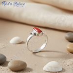Load image into Gallery viewer, 925 Silver Red Coral Ring for Women | Gemstone Jewelry
