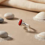 Load image into Gallery viewer, 925 Silver Red Coral Ring for Women | Gemstone Jewelry
