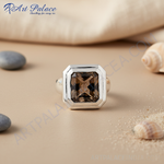 Load image into Gallery viewer, 925 Silver Smoky Quartz Ring for Men | Statement Jewelry

