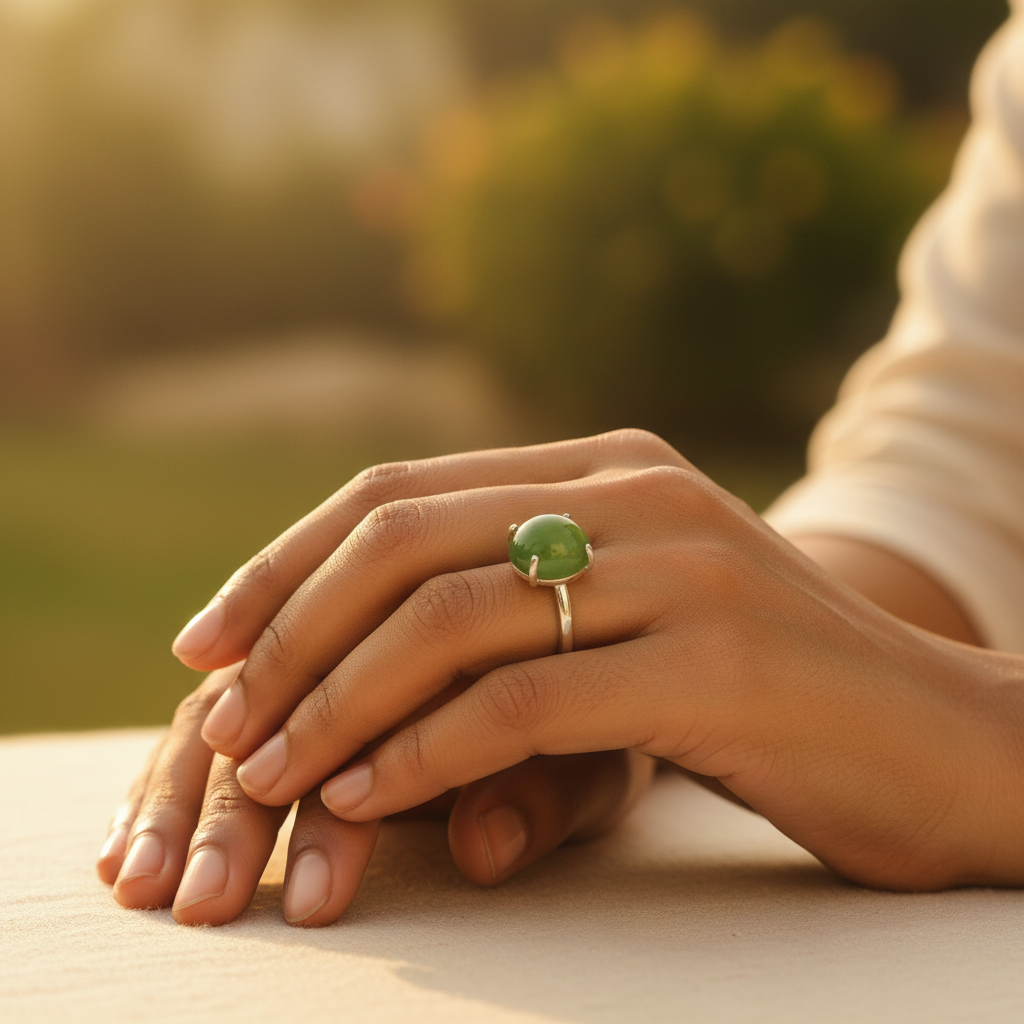 925 Silver Green Gemstone Ring for Women | Gift Jewelry