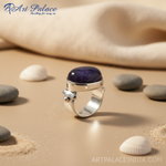 Load image into Gallery viewer, 925 Sterling Silver Ring with Blue Gemstone | Women's Jewelry
