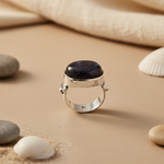 Load image into Gallery viewer, 925 Sterling Silver Ring with Blue Gemstone | Women's Jewelry
