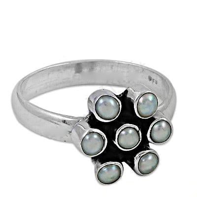 925 sterling silver pearl ring for women | flower design jewelry
