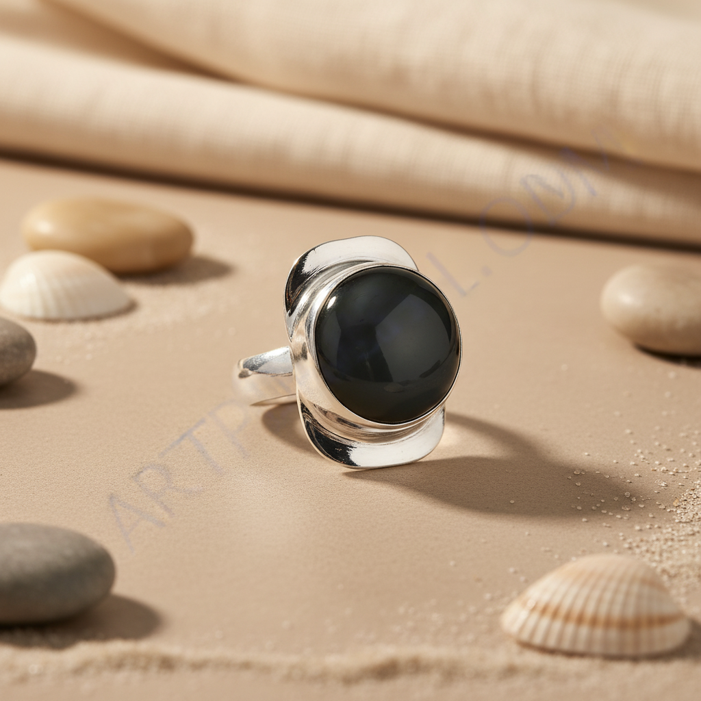 925 Silver Onyx Ring | Statement Ring for Women | Gift