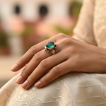 Load image into Gallery viewer, 925 Silver Emerald Ring for Women | Gemstone Jewelry
