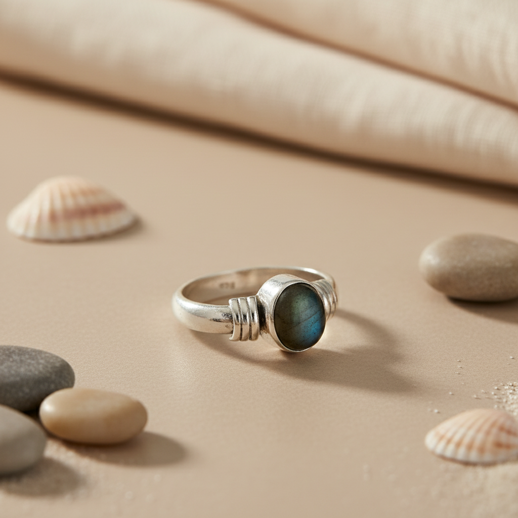 925 Silver Labradorite Ring for Women | Gemstone Jewelry