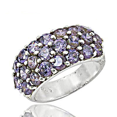 925 Silver Purple Gemstone Ring for Women | Cocktail Jewelry