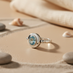 Load image into Gallery viewer, Silver Aquamarine Ring for Women | Blue Gemstone Ring
