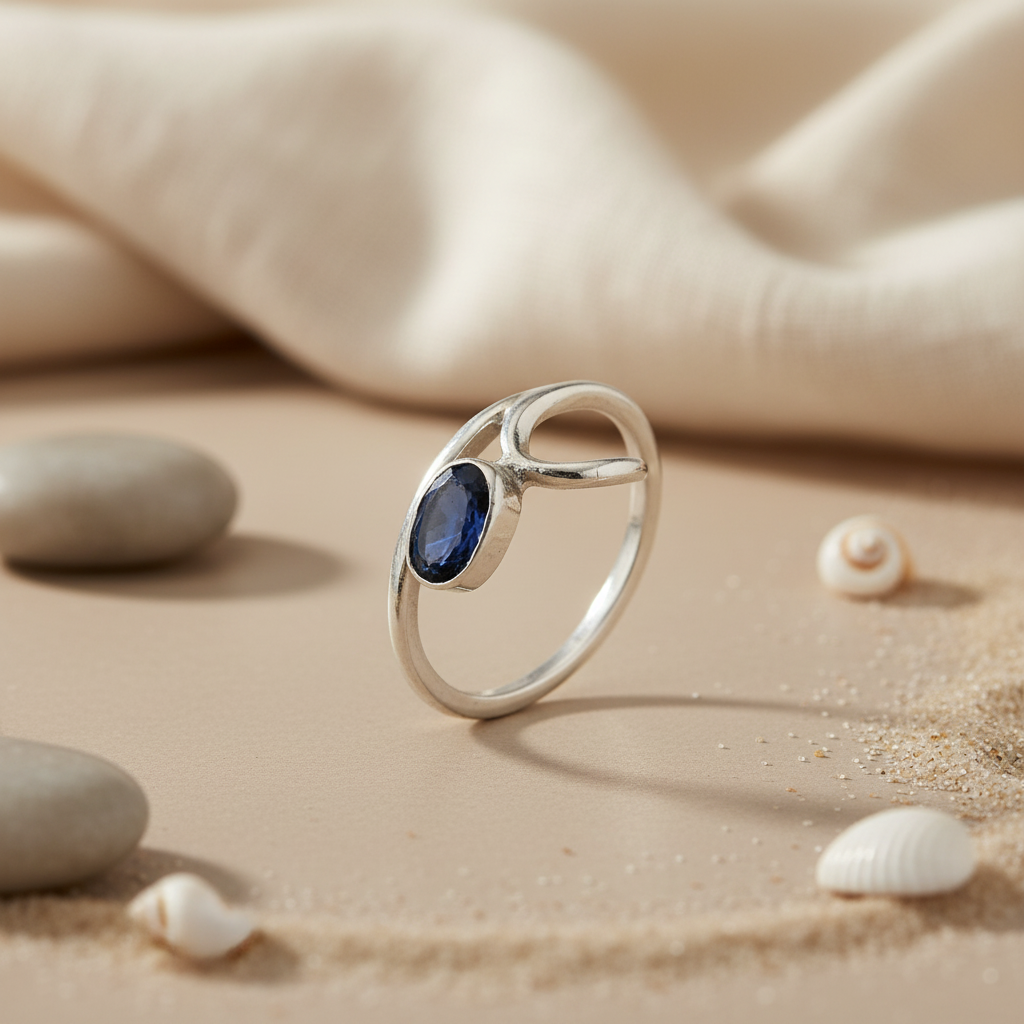 925 Silver Blue Sapphire Ring for Women | Gemstone Jewelry
