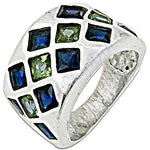 Load image into Gallery viewer, 925 Silver Blue &amp; Green Gemstone Ring for Women | Statement Jewelry
