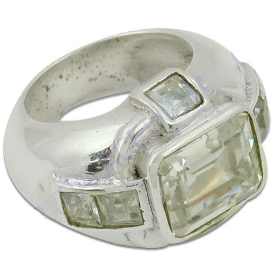 Silver Ring with Cubic Zirconia Stones for Women | Daily Wear