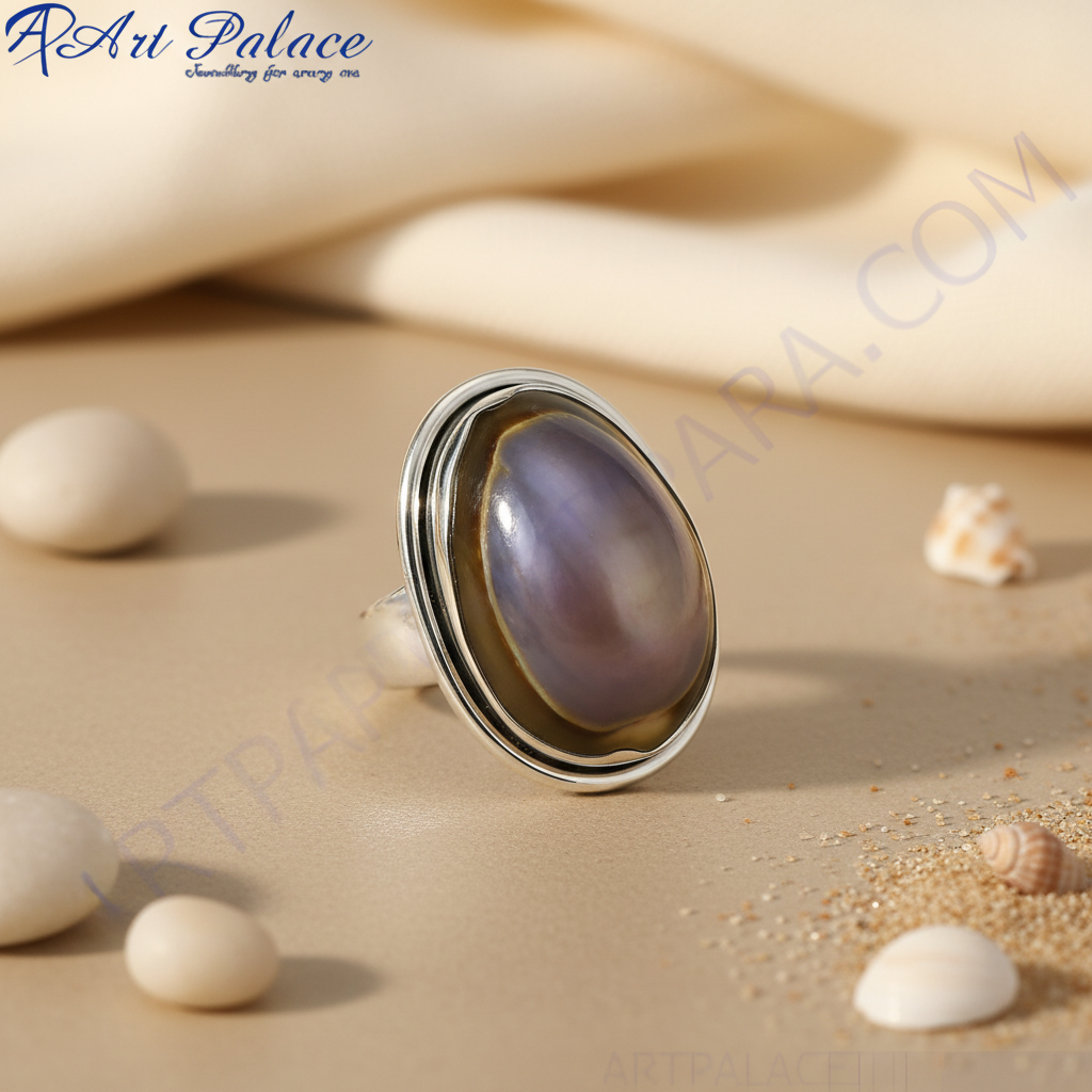 925 Silver Shell Gemstone Ring | Statement Jewelry for Women