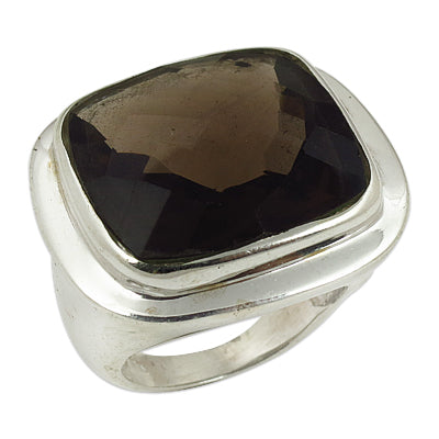 925 Silver Smoky Quartz Ring for Women | Gemstone Jewelry