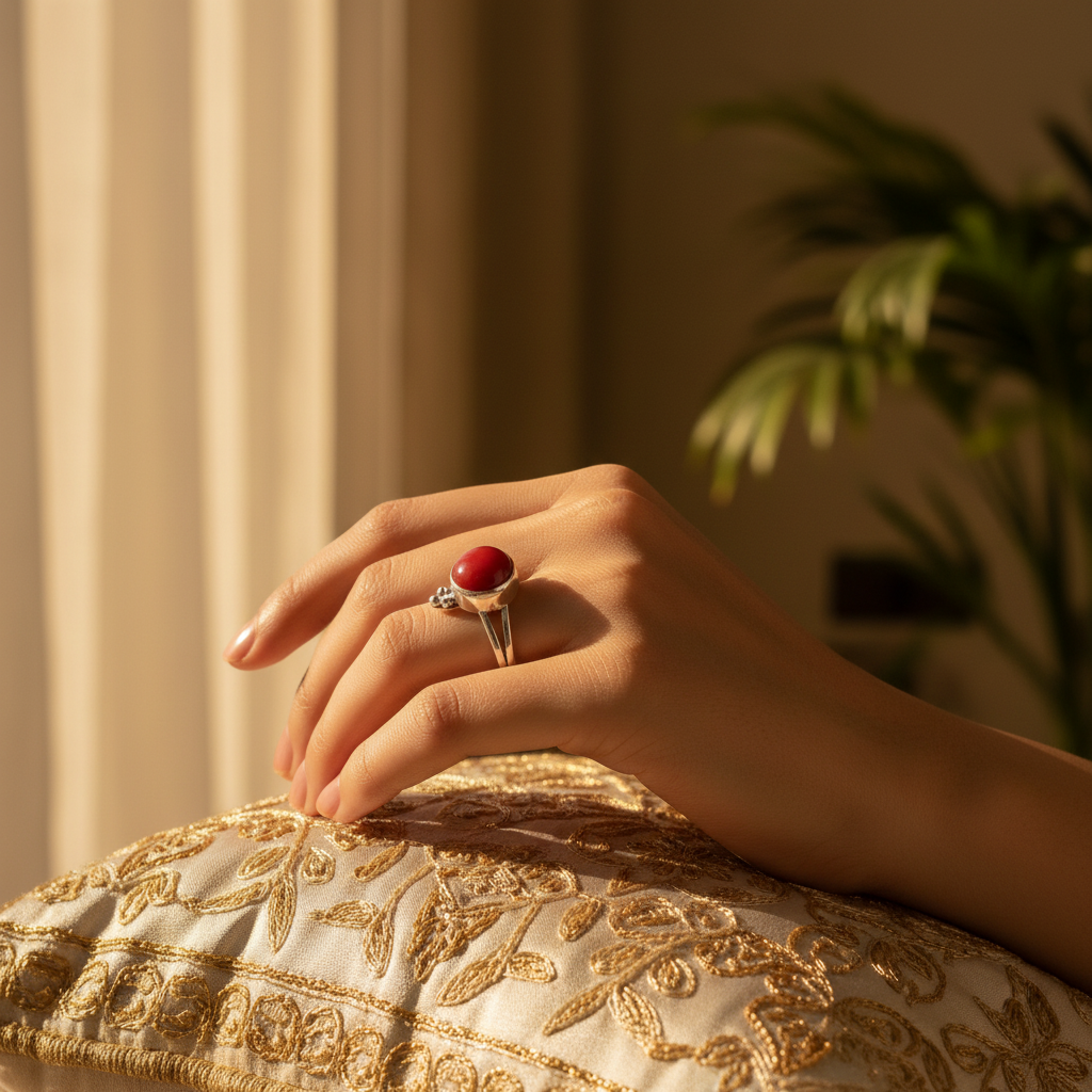 925 Silver Red Carnelian Ring for Women | Gemstone Jewelry