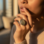 Load image into Gallery viewer, Silver Ring with Stone | For Women | Statement Ring Gift
