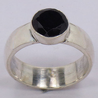 Silver Onyx Ring for Women | Black Gemstone Ring