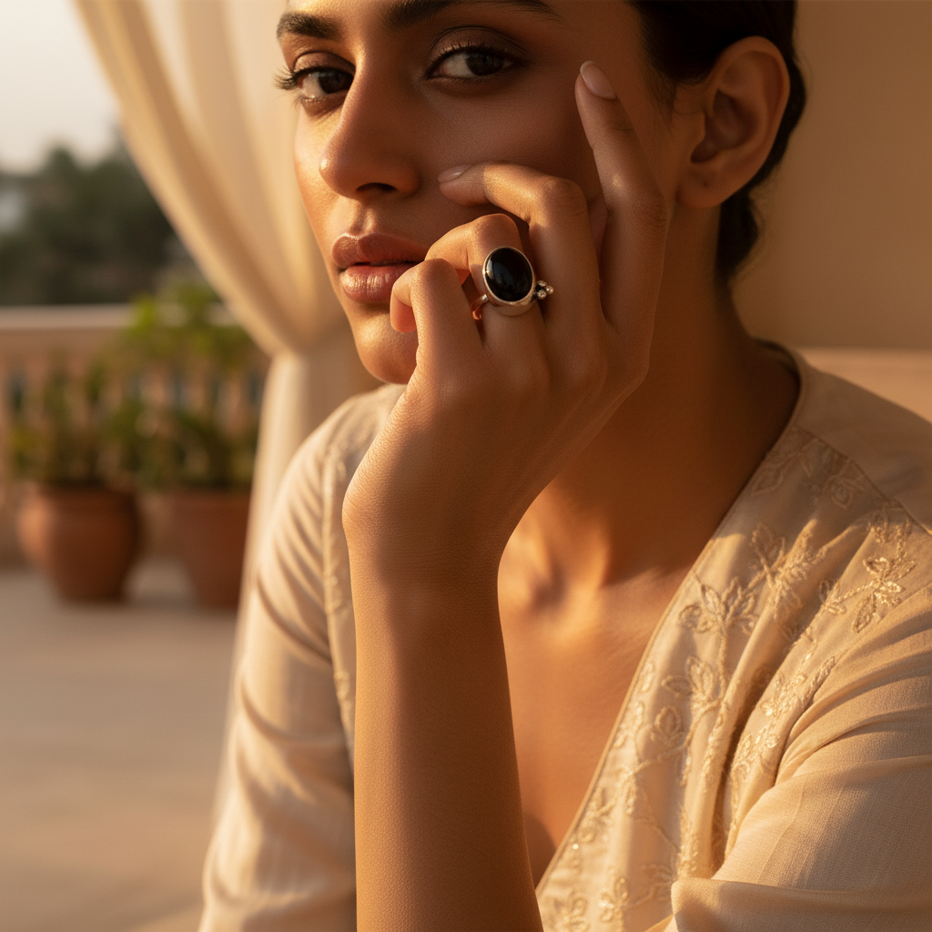925 Silver Black Onyx Ring for Women | Gemstone Jewelry