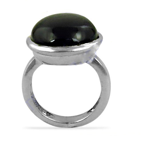 925 Silver Onyx Cabochon Ring for Women | Statement Ring