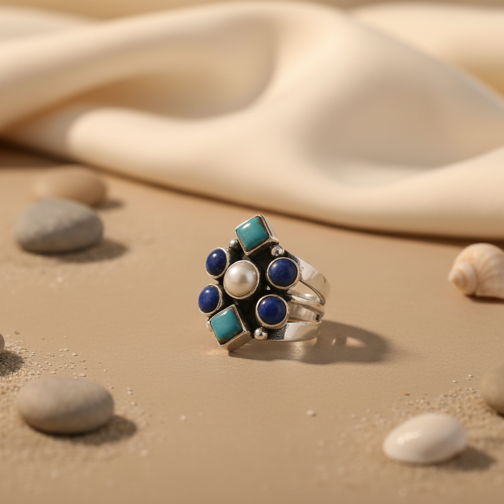 925 Sterling Silver Gemstone Ring for Women | Statement Jewelry