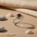Load image into Gallery viewer, 925 Silver Garnet Flower Ring for Women | Gemstone Jewelry
