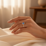 Load image into Gallery viewer, 925 Silver Moonstone Ring for Women | Blue Gemstone Jewelry
