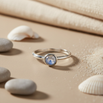 Load image into Gallery viewer, 925 Silver Moonstone Ring for Women | Blue Gemstone Jewelry
