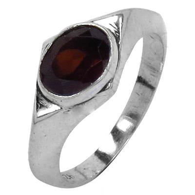 925 Silver Garnet Gemstone Ring for Men | Signet Ring