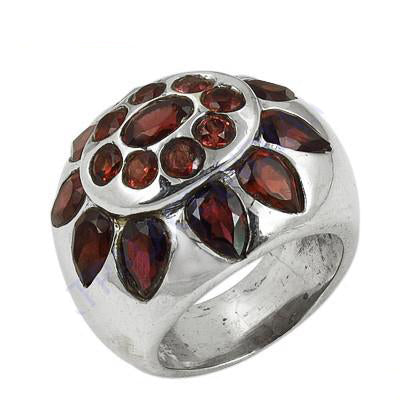 Silver Garnet Ring for Women | Statement Jewelry