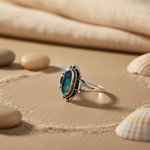 Load image into Gallery viewer, 925 Silver Abalone Ring | Oval Stone Ring for Women
