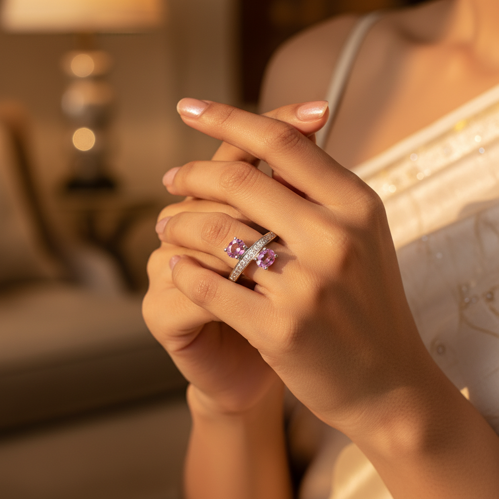 925 Silver Pink Gemstone Ring for Women | Fine Jewelry
