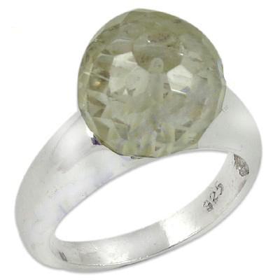925 Silver Green Quartz Ring for Women | Gemstone Jewelry