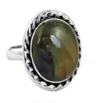 Load image into Gallery viewer, 925 Sterling Silver Ring with Oval Black Gemstone | Women's Ring
