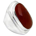 Load image into Gallery viewer, Silver Carnelian Ring for Men | Gemstone Statement Ring
