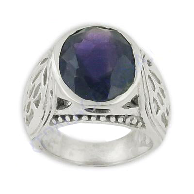 925 Silver Oval Sapphire Ring | Gemstone Jewelry for Men